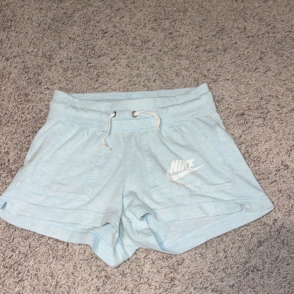 Nike light blue sweat shorts
